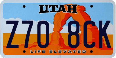 UT license plate Z708CK