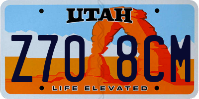 UT license plate Z708CM