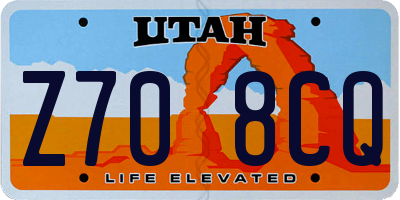 UT license plate Z708CQ
