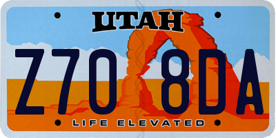 UT license plate Z708DA