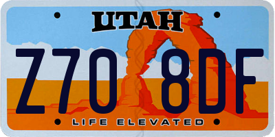 UT license plate Z708DF
