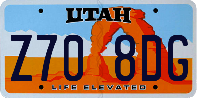 UT license plate Z708DG