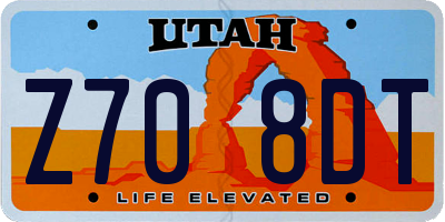 UT license plate Z708DT