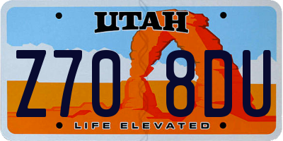 UT license plate Z708DU