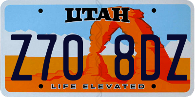 UT license plate Z708DZ