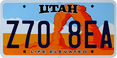 UT license plate Z708EA