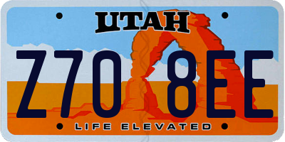 UT license plate Z708EE