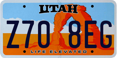 UT license plate Z708EG