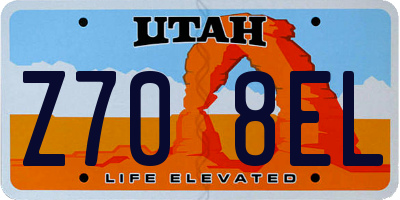 UT license plate Z708EL
