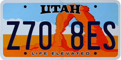 UT license plate Z708ES