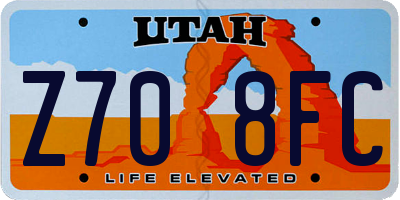 UT license plate Z708FC