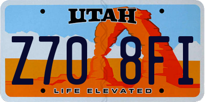 UT license plate Z708FI