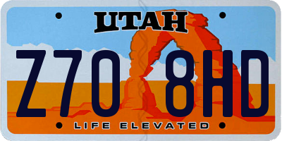 UT license plate Z708HD