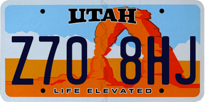 UT license plate Z708HJ