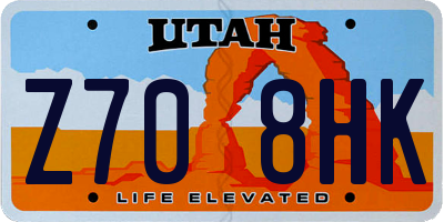 UT license plate Z708HK