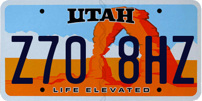 UT license plate Z708HZ
