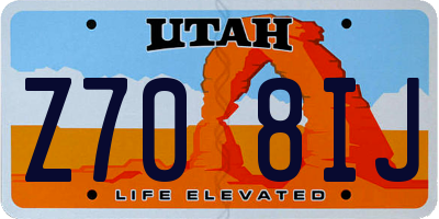UT license plate Z708IJ