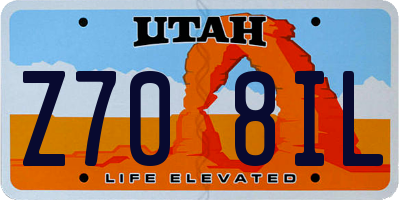 UT license plate Z708IL