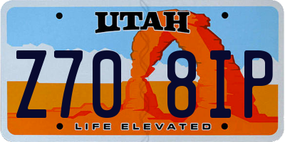 UT license plate Z708IP