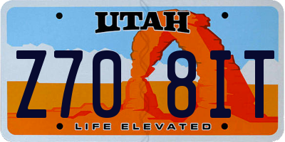 UT license plate Z708IT
