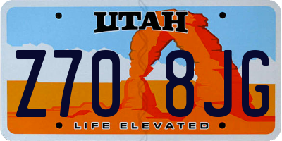 UT license plate Z708JG