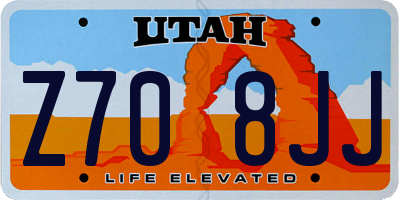 UT license plate Z708JJ