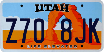 UT license plate Z708JK