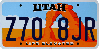 UT license plate Z708JR