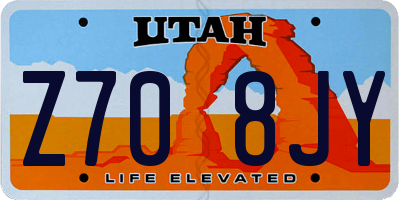 UT license plate Z708JY