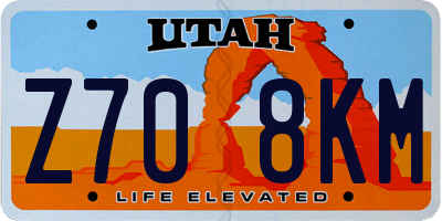 UT license plate Z708KM