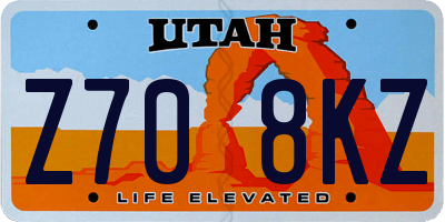 UT license plate Z708KZ