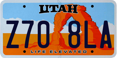 UT license plate Z708LA