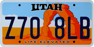 UT license plate Z708LB