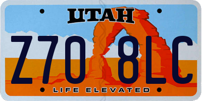 UT license plate Z708LC