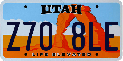 UT license plate Z708LE