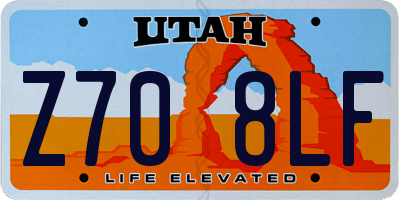 UT license plate Z708LF