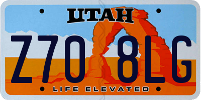 UT license plate Z708LG