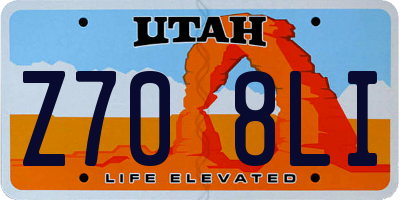 UT license plate Z708LI