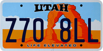 UT license plate Z708LL