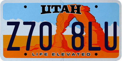 UT license plate Z708LU
