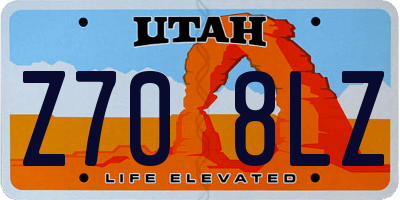 UT license plate Z708LZ