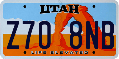 UT license plate Z708NB