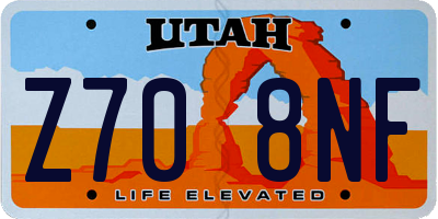 UT license plate Z708NF