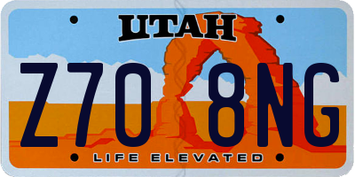 UT license plate Z708NG