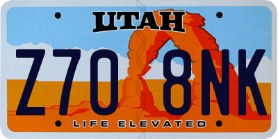 UT license plate Z708NK