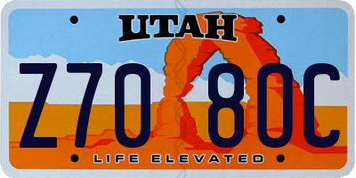 UT license plate Z708OC