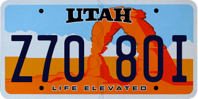 UT license plate Z708OI