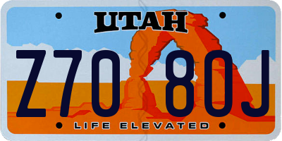 UT license plate Z708OJ