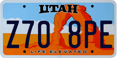 UT license plate Z708PE