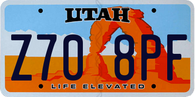 UT license plate Z708PF
